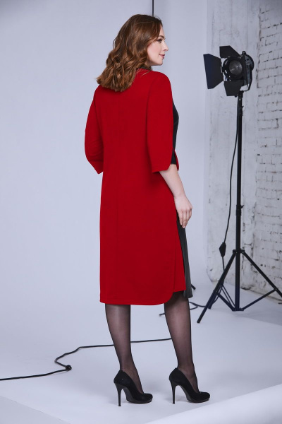 Платье Andrea Style 0339 черный+красный - фото 3