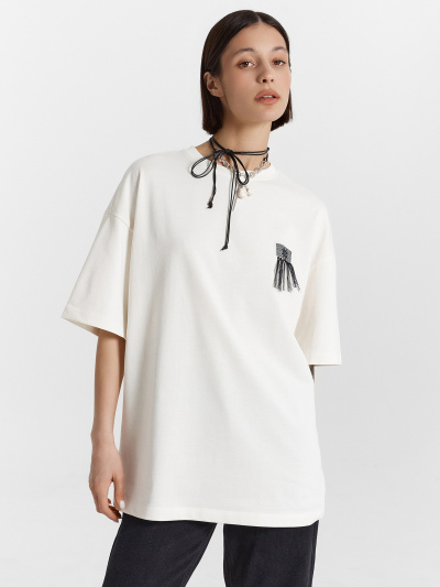 Футболка Mark Formelle 112953/24-33258Ц-0-2 св.молочный_579_D_вышивка - фото 9