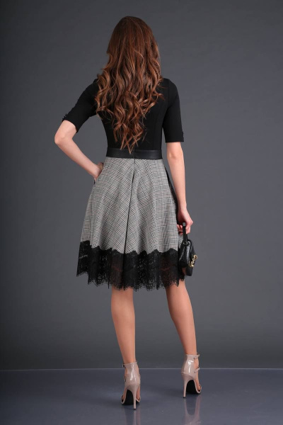 Платье DoMira 01-588 черный/серый - фото 5