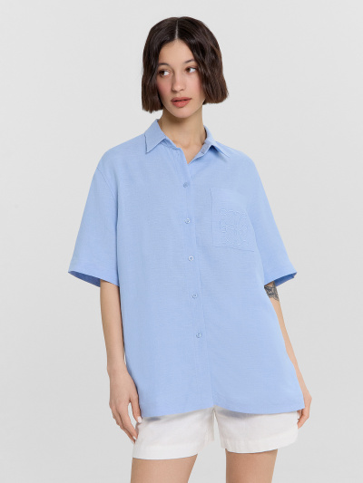 Блуза Mark Formelle 112855-1/1/24-33215Ц-9-2 небо_591_D_вышивка - фото 7