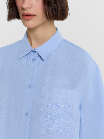 Блуза Mark Formelle 112855-1/1/24-33215Ц-9-2 небо_591_D_вышивка - фото 10