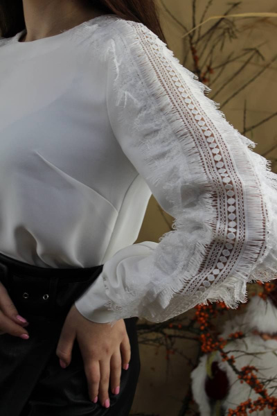 Блуза Стильная леди М-283 белый - фото 2