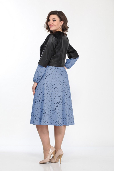 Жакет, платье Lady Style Classic 2256/1 голубой-черный - фото 3