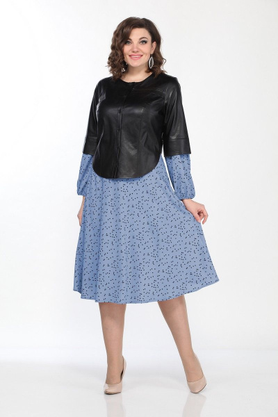 Жакет, платье Lady Style Classic 2256/1 голубой-черный - фото 2