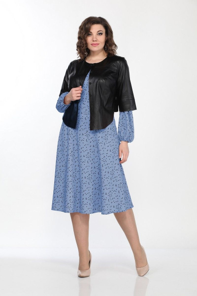 Жакет, платье Lady Style Classic 2256/1 голубой-черный - фото 1