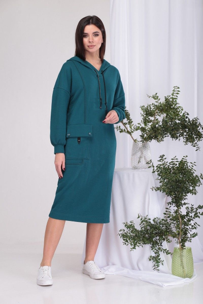 Платье Karina deLux B-389 сине-зеленый - фото 3
