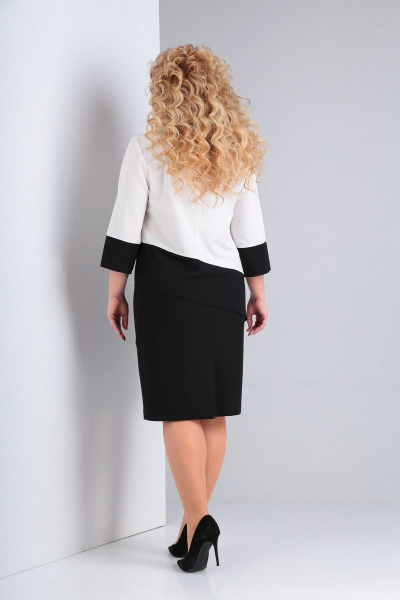 Блуза, юбка Ксения Стиль 1848 белый-черный - фото 4