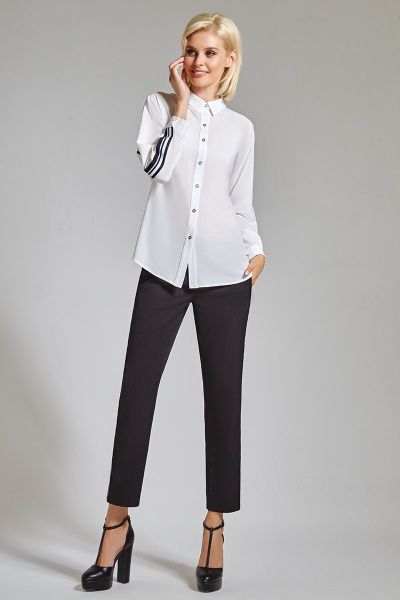Блуза, брюки DeVita 847 белый+черный - фото 1