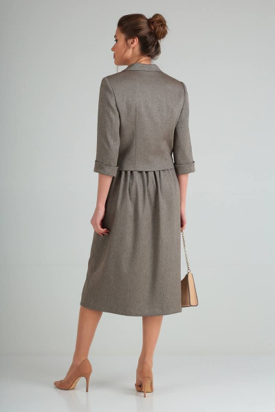 Жакет, юбка Viola Style 2655-1 серый - фото 3