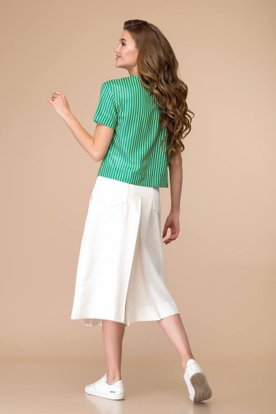 Блуза, брюки Romanovich Style 2-1971 зелень/белый - фото 3