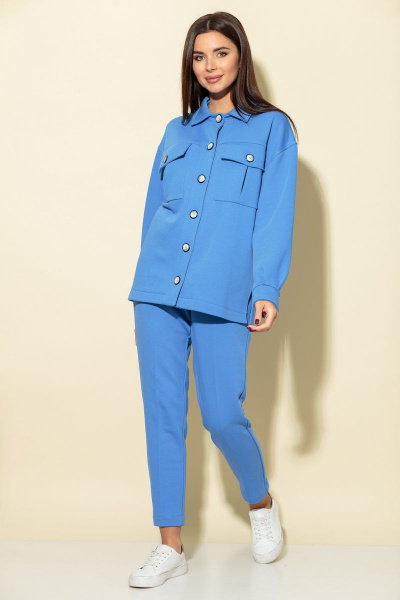 Блуза, брюки БАГРЯНИЦА 3077 голубой - фото 1
