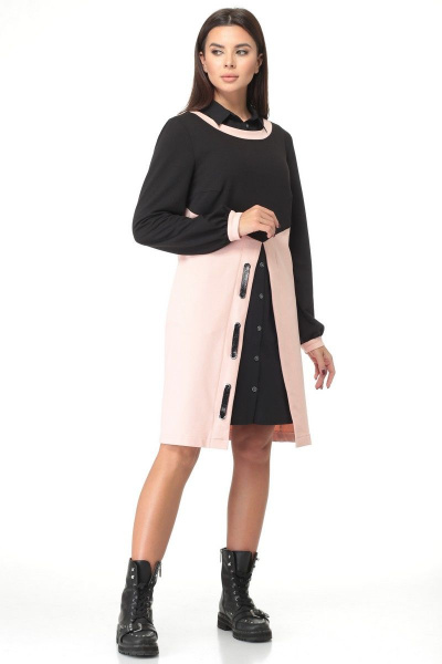 Накидка, платье Angelina & Сompany 497р черно-розовый - фото 5