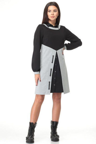 Накидка, платье Angelina & Сompany 497с черно-серый - фото 3