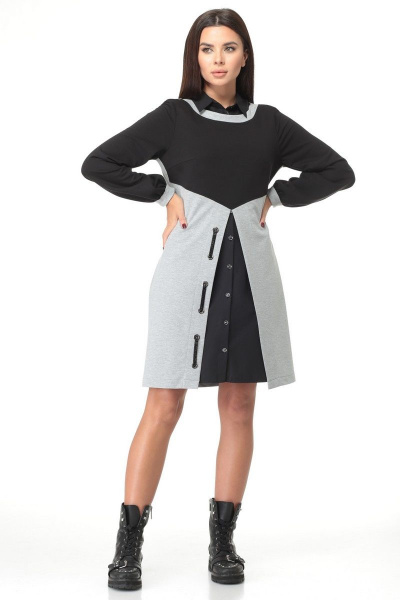 Накидка, платье Angelina & Сompany 497с черно-серый - фото 1