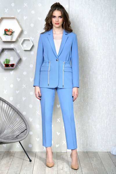 Блуза, брюки, жакет Alani Collection 1311 голубой - фото 1