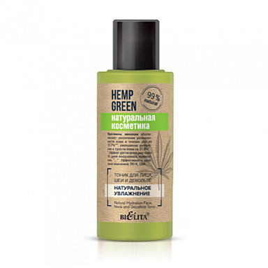 Тоник для лица Belita Hemp green-ТОНИК д/лица, шеи и декольте <Натуральное увлажнение> - фото 1