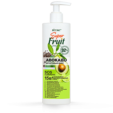 Сыворотка Belita SuperFRUIT АВОКАДО+фрукт.микс SOS СЫВОРОТКА д/восстан/волос15 в 1 - фото 1