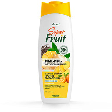 Шампунь Belita SuperFRUIT ИМБИРЬ+фрукт.микс ШАМПУНЬ-эликсир ПРОТИВ ВЫПАДЕНИЯ волос - фото 1
