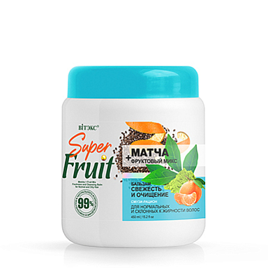Бальзам-ополаскиватель Belita SuperFRUIT МАТЧА+фрукт.микс Бальзам СВЕЖЕСТЬ И ОЧИЩЕН д/норм. и жирн. - фото 1
