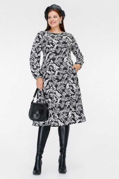 Платье La rouge 5437 черно-белый - фото 1