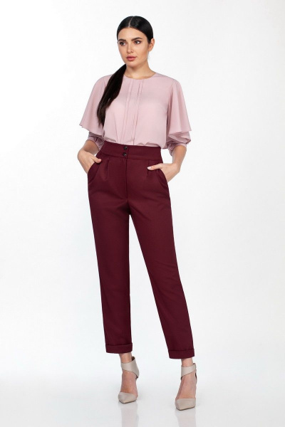 Блуза, брюки LaKona 1364/1 винный-пудра - фото 2