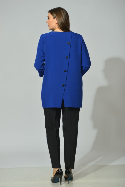 Блуза, брюки Диомант 1574 синий+черный - фото 3