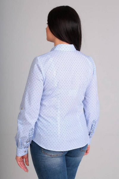 Блуза Таир-Гранд 62301 синяя_точка/красная_вышивка - фото 3