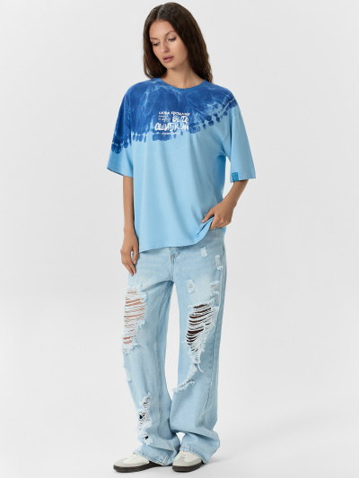 Футболка Mark Formelle 112961/24-ОБР33474ПП-0 голубой_тай_дай_002_Tye_Dye_2_сл_на_пол_2сл_на_ - фото 1