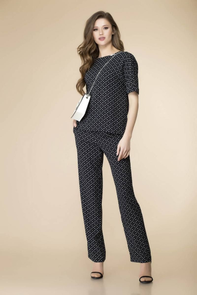 Блуза, брюки Romanovich Style 2-2101 черный_принт - фото 1