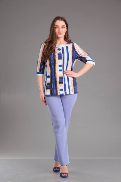 Блуза, брюки Viola Style 20489 голубой - фото 2