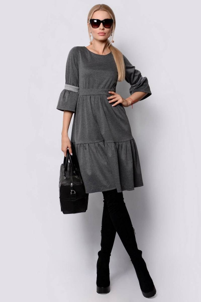 Платье PATRICIA by La Cafe F14284 графит,серый - фото 1