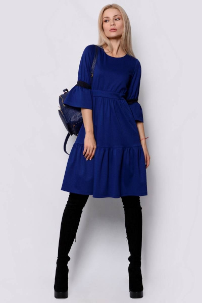 Платье PATRICIA by La Cafe F14284 синий,темно-синий - фото 1