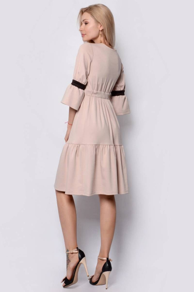 Платье PATRICIA by La Cafe F14284 песочный,коричневый - фото 2