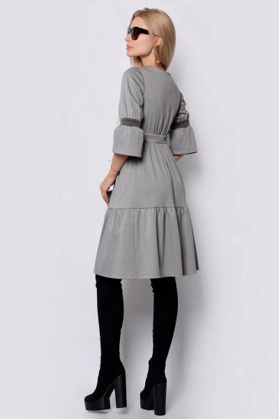Платье PATRICIA by La Cafe F14284 серый_меланж,графит - фото 2