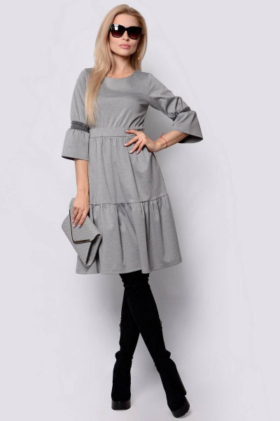 Платье PATRICIA by La Cafe F14284 серый_меланж,графит - фото 1