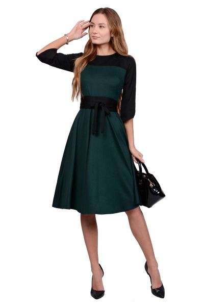Платье PATRICIA by La Cafe NY2111 зеленый,черный - фото 1