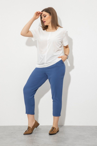 Блуза, брюки, жакет JeRusi 2032 сирень-синий - фото 5
