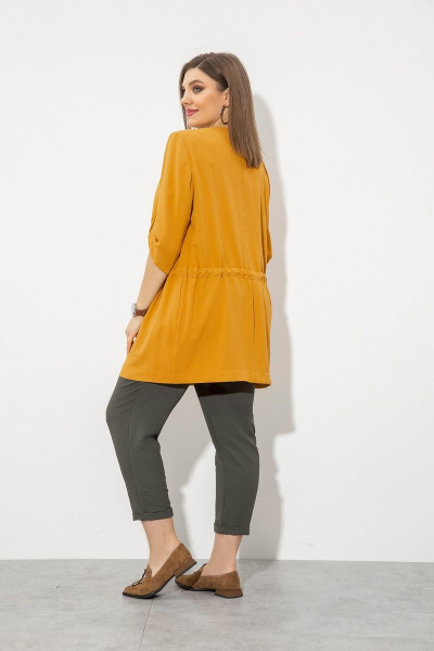 Блуза, брюки, жакет JeRusi 2032 желтый-хаки - фото 5