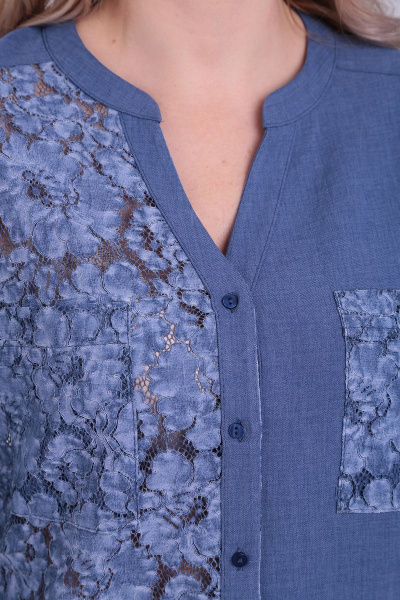 Блуза, брюки ELGA 12-695 синий - фото 3