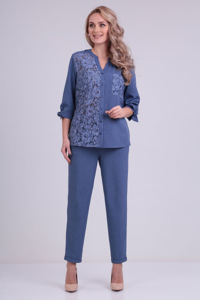 Блуза, брюки ELGA 12-695 синий - фото 1