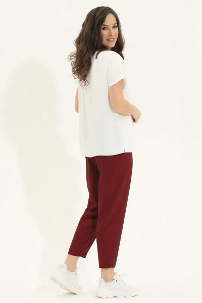 Блуза, брюки, жакет Магия моды 1883 серый+ бордо - фото 3
