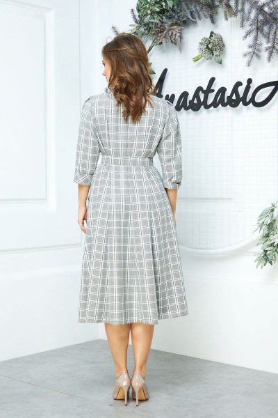 Платье Anastasia 527 серо-оливковый - фото 6