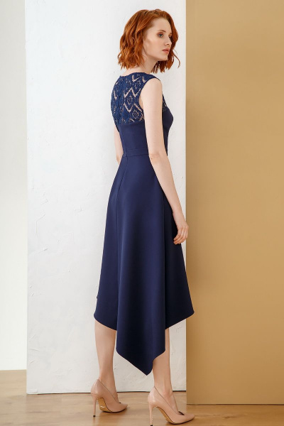 Платье Moveri by Larisa Balunova 5508 т.синее - фото 4
