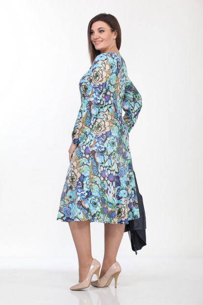 Жакет, платье Lady Style Classic 2256/3 темно-синий+акварель - фото 4