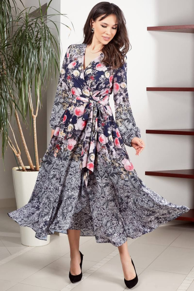 Платье Teffi Style L-1417 розовые_цветы - фото 2