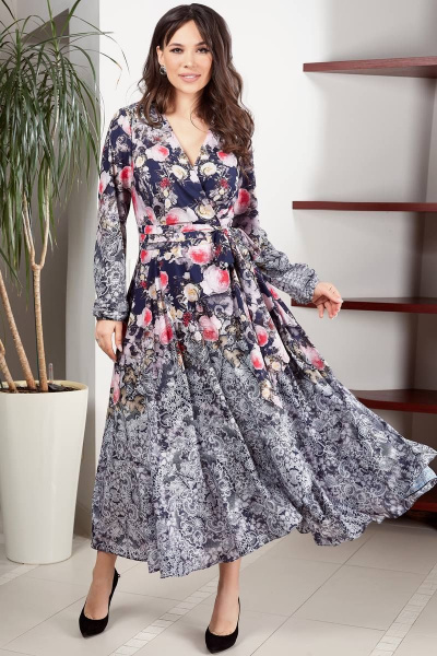 Платье Teffi Style L-1417 розовые_цветы - фото 1