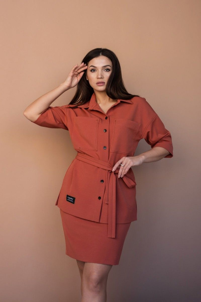 Блуза, юбка Angelina 640 оранжевый - фото 2