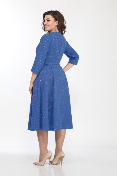 Платье Lady Style Classic 1270/18 синий-горошек - фото 2