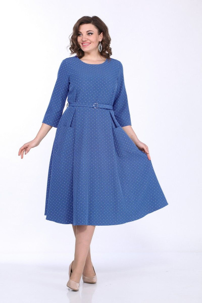Платье Lady Style Classic 1270/18 синий-горошек - фото 1