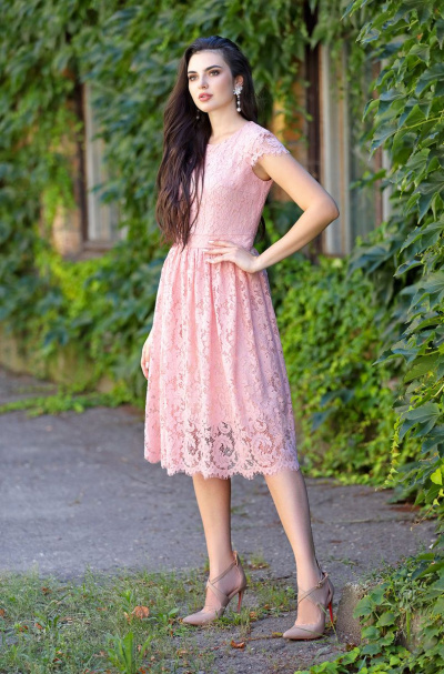 Платье PiRS А481 розовый - фото 1